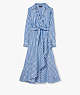 Kate Spade,Julia Stripe Wrap Dress,Wear to Work,Wild Blue Iris/Fresh
