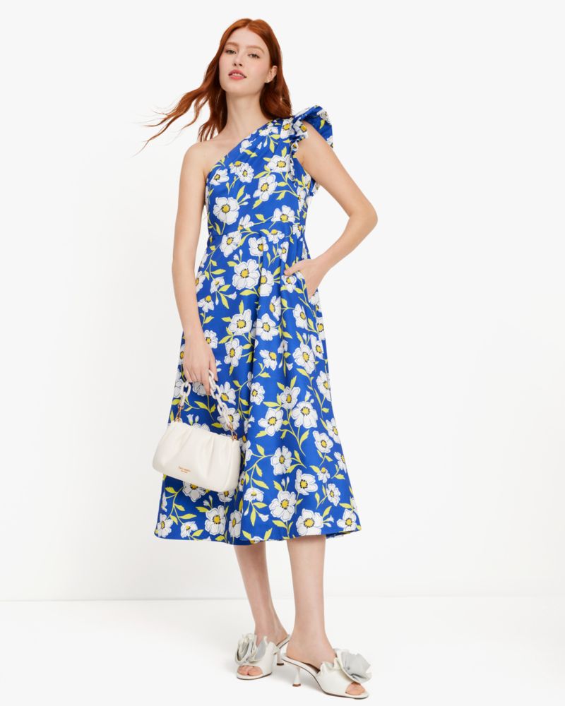 Kate Spade,Sunshine Floral One-Shoulder Dress,Sunshine Floral print,Cocktail,Wild Blue Iris