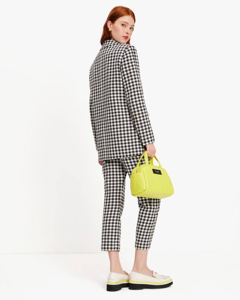 Kate Spade,Spring Gingham Blazer,Cotton,Twill,Polyester,Blazer,No Embellishment,Work,Multi Color