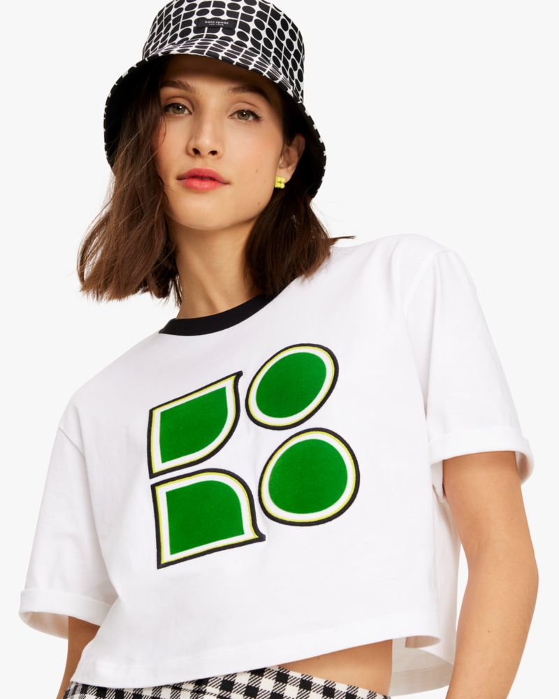 Kate Spade,Noel Tee,Cotton,T Shirt,Piping,Casual,White
