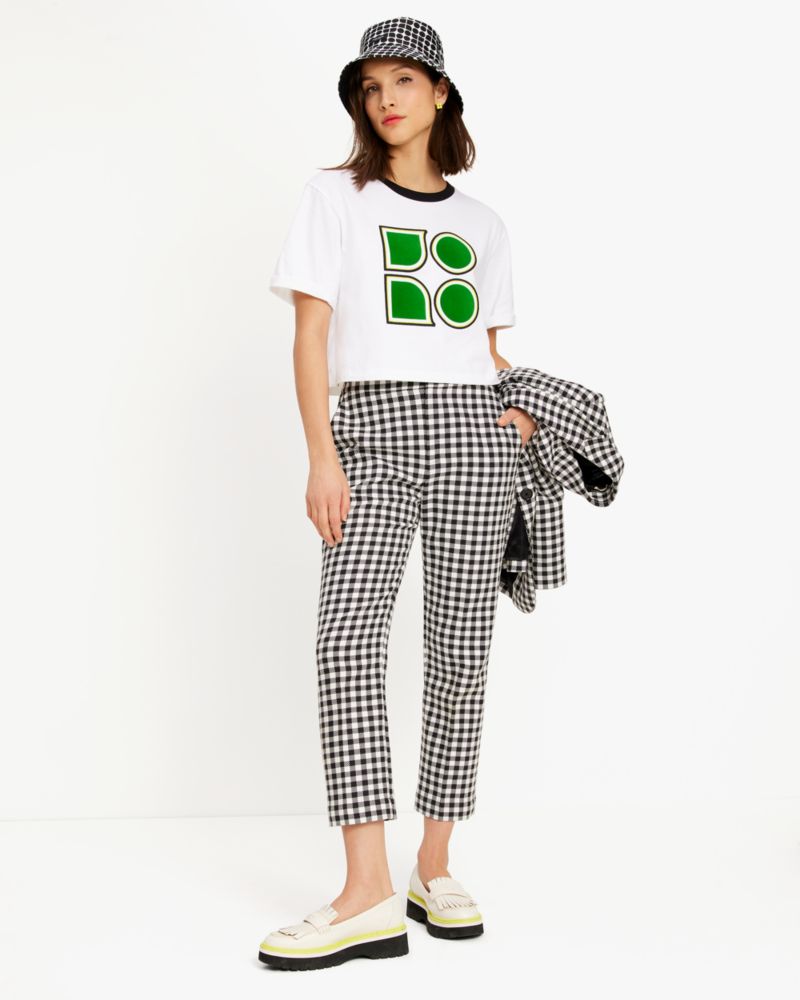 Kate Spade,Noel Tee,Cotton,T Shirt,Piping,Casual,White