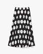 Kate Spade,Pom Pom Floral Skirt,Black/Cream
