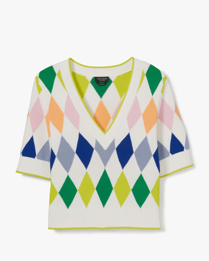 Kate Spade,Spring Argyle Sweater,Multi