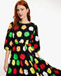 Kate Spade,Pom Pom Floral Lawn Dress,Black Multi