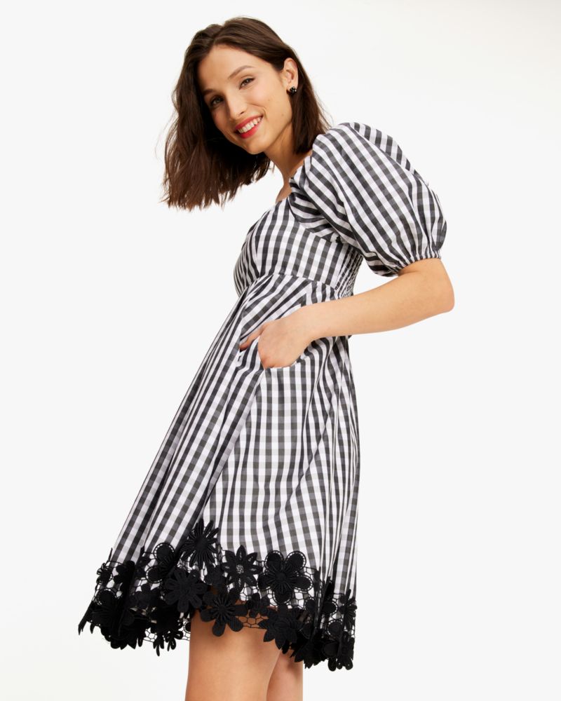 Spring Gingham Puff Sleeve Dress Kate Spade New York