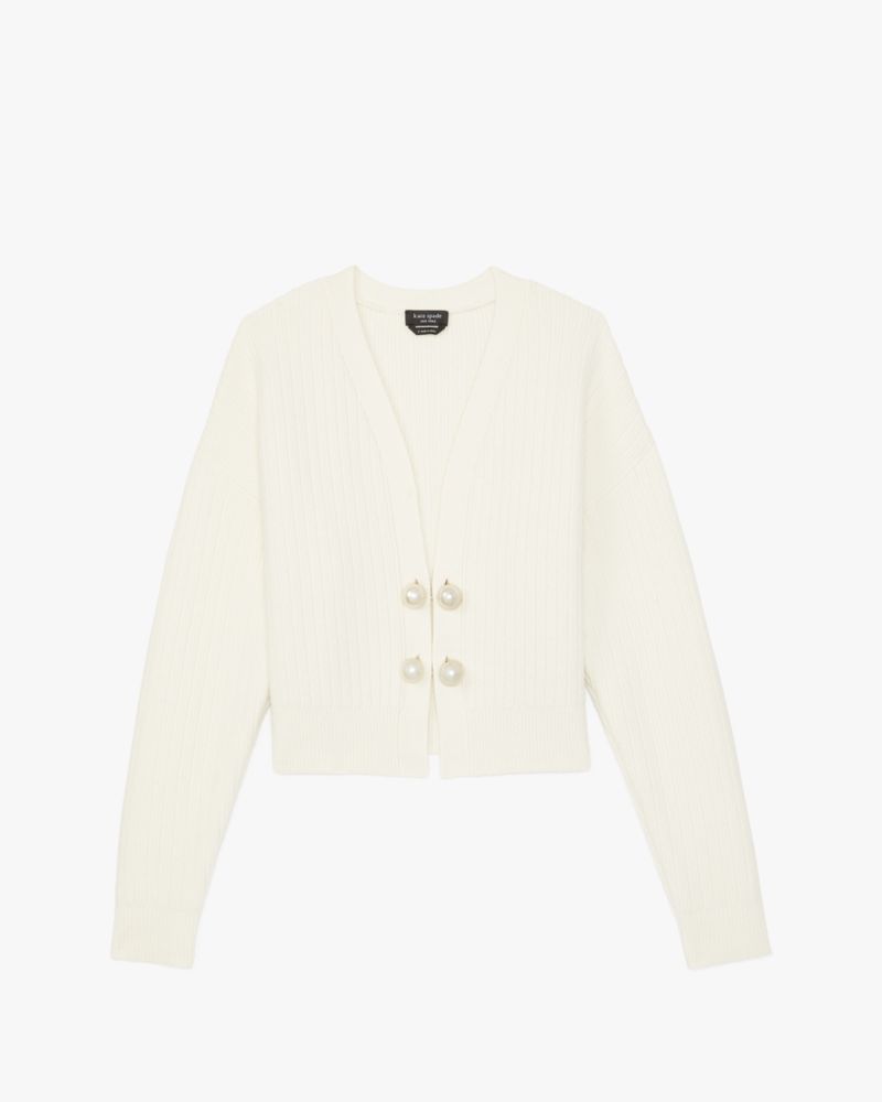 Ribbed Pearl Cardigan | Kate Spade New York