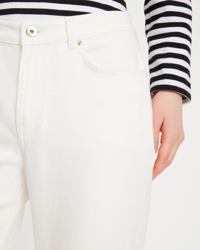 Kate Spade,Straight Leg Denim Pants,Fresh White