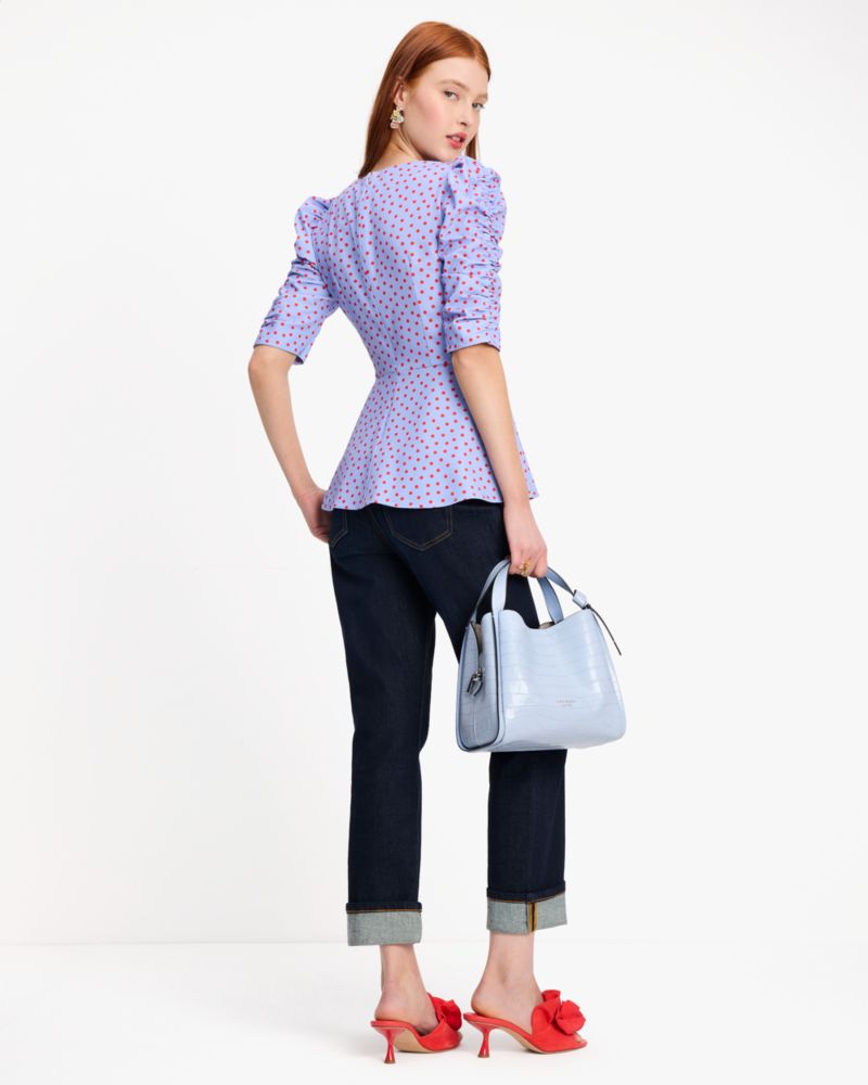 Spring Time Dot Ruched Top