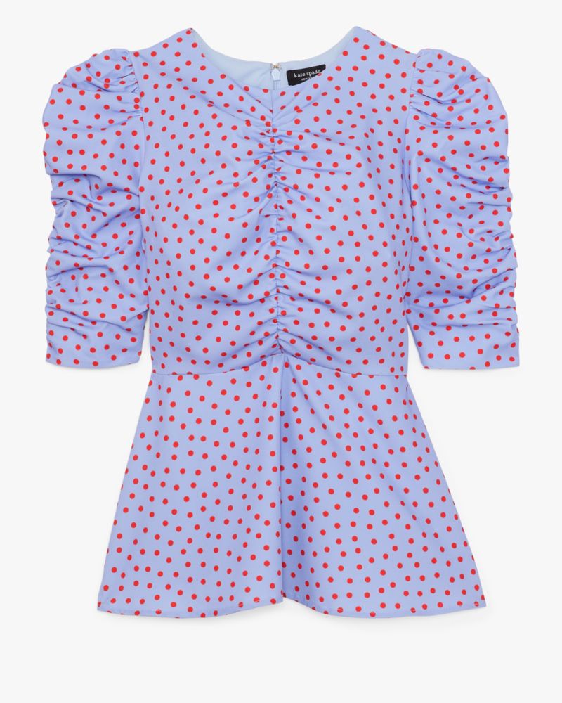 Kate Spade,Spring Time Dot Ruched Top,Cosmic Zen