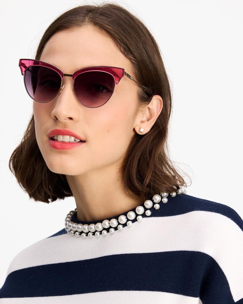 Kate Spade,Awning Stripe Pearl Sweater,French Navy