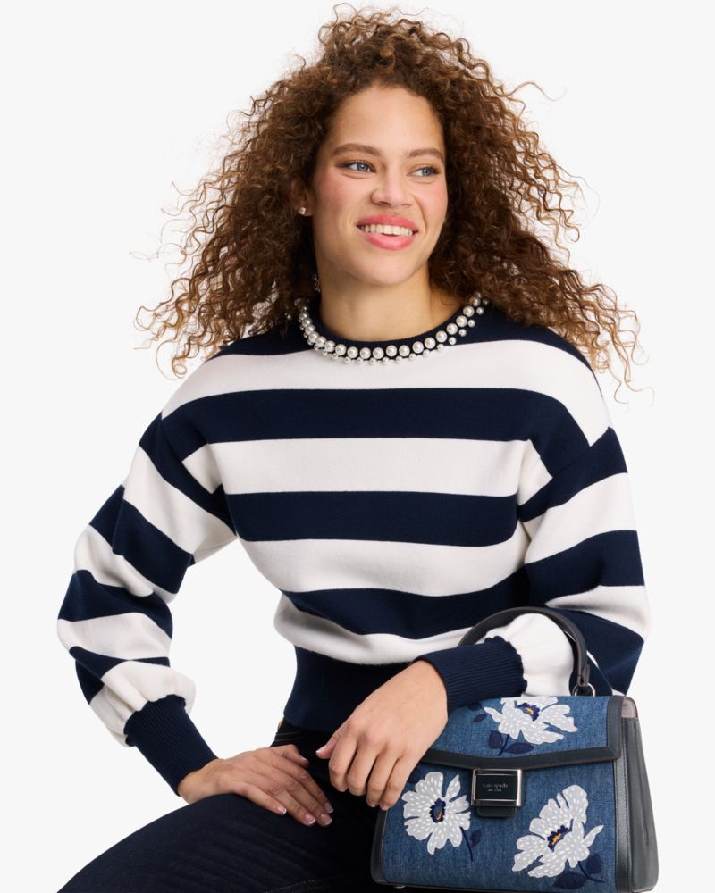 Kate Spade,オーニング ストライプ パール セーター,ウェア,