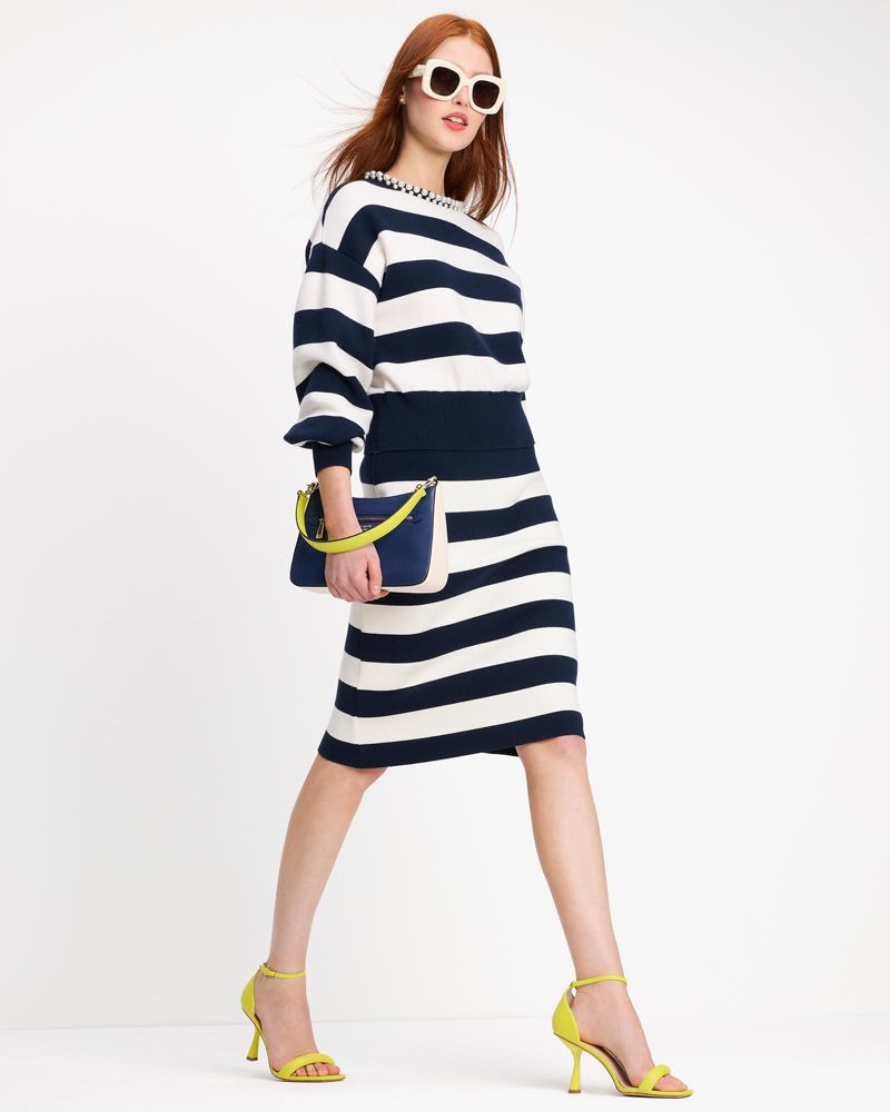 売れ筋のランキング 【kate spade】首元パールが素敵♪Awning Stripe