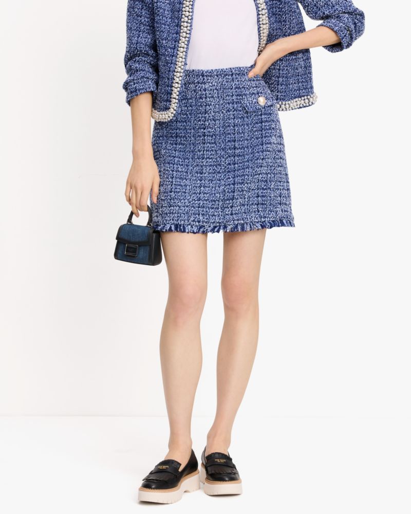 Kate Spade,Gabrielle Tweed Skirt,Cosmic Zen/French Navy