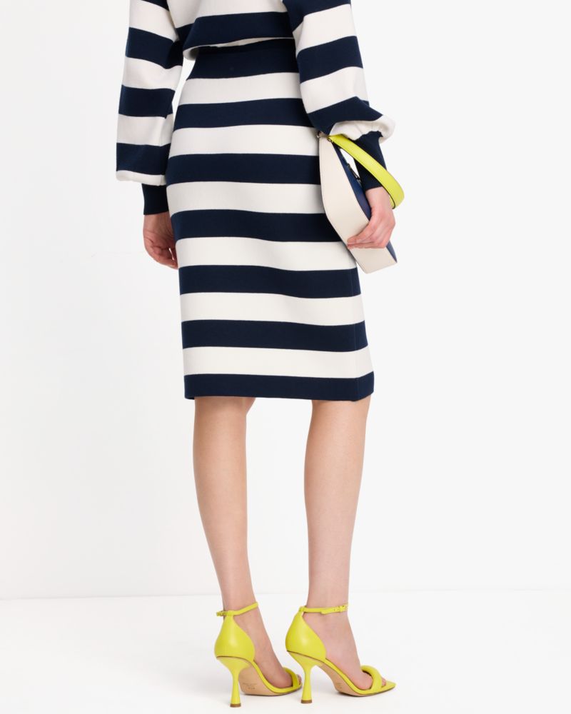Kate Spade,Awning Stripe Pencil Skirt,Polyamide,Wool,Viscose,Pencil,No Embellishment,Day Party,