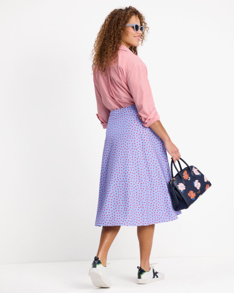 Kate Spade,Spring Time Dot Skirt,Polyester,A-Line,No Embellishment,Casual,Multi Color