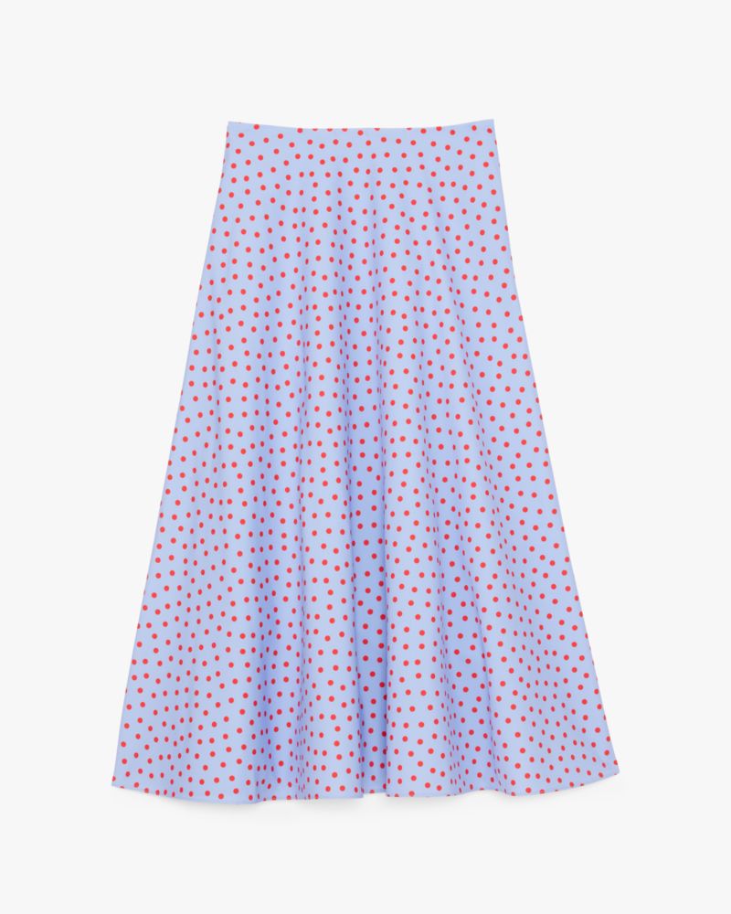 Kate Spade,Spring Time Dot Skirt,Spandex,Polyester,A-Line,No Embellishment,Day Party,Blue