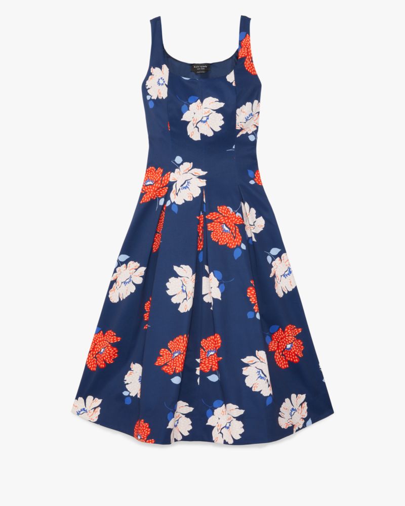 Kate Spade,Dotty Floral Faille Dress,French Navy