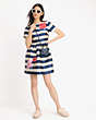Kate Spade,Floral Stripe Dress,Cream/French Navy