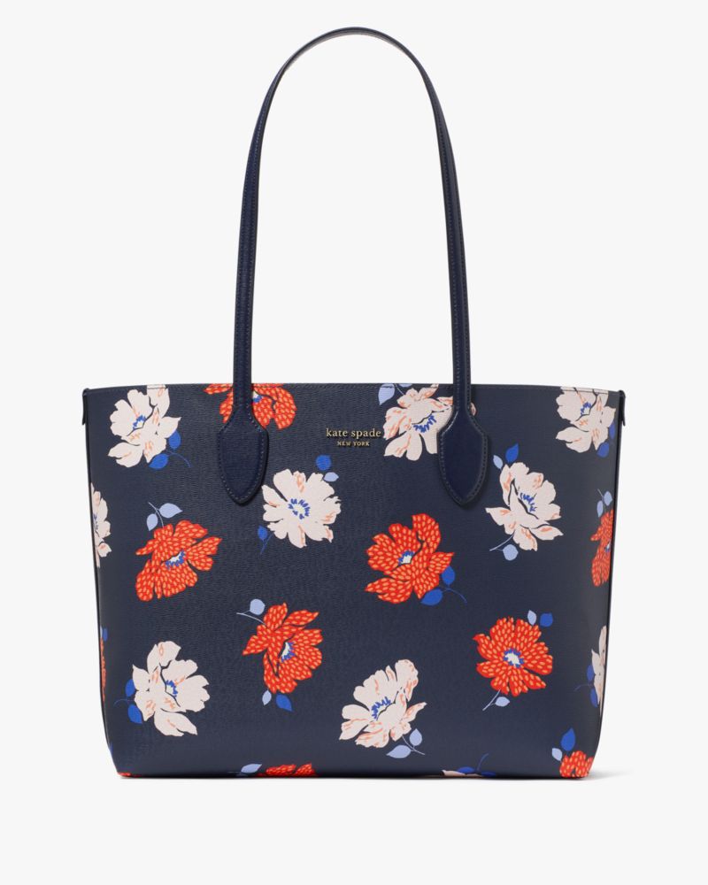 Kate Spade,Bleecker Dotty Floral Large Tote,Parisian Navy Multi