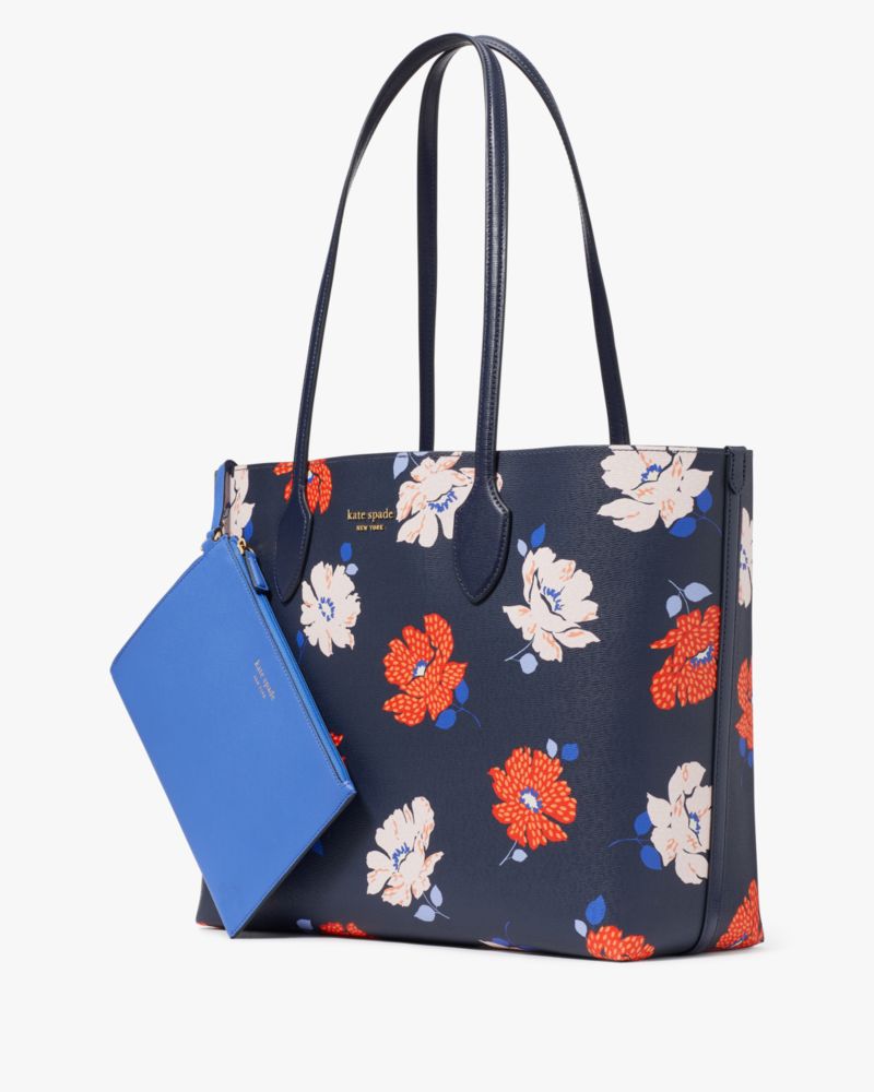 Kate Spade,Bleecker Dotty Floral Large Tote,Parisian Navy Multi