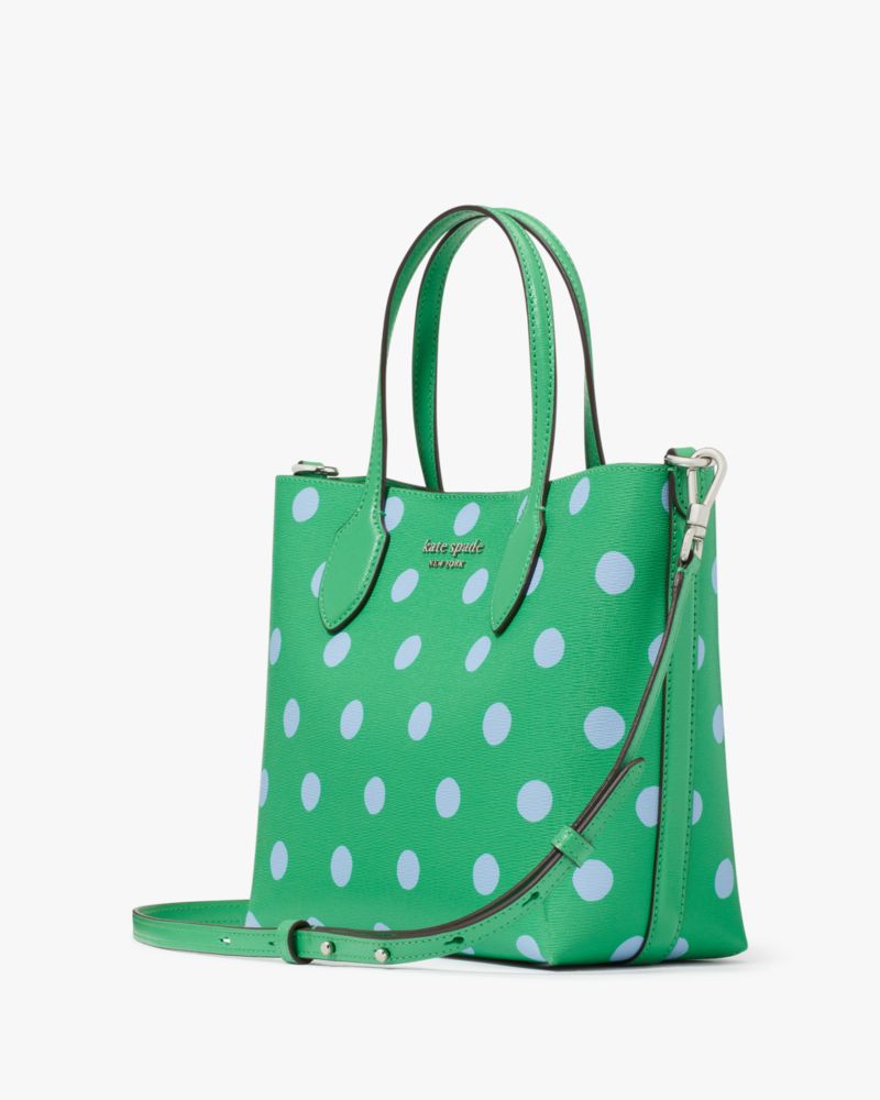 Kate Spade,Bleecker Sunshine Dot Medium Crossbody Tote,Leather,Crossbody,PVC,Logo,Metal,Casual,Green