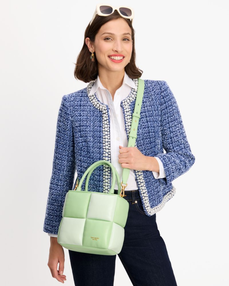 Kate Spade,Boxxy Colorblocked Tote,Serene Green Multi