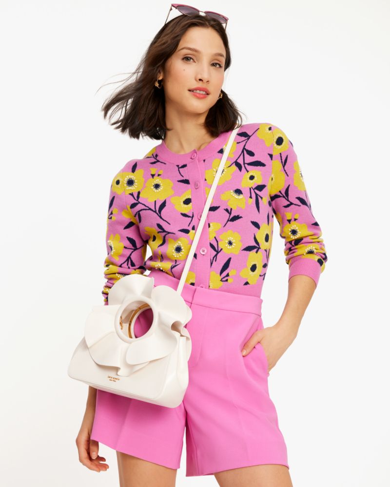 Kate Spade,Flora Bracelet Crossbody,Leather,Clutch,Ruffles,Party,