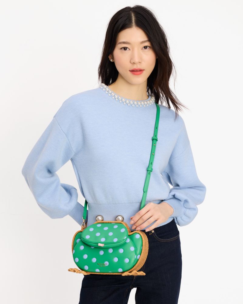 Kate Spade,リリー ポルカ ドット ウィッカー フロッグ クロスボディ,クロスボディ / 斜めがけ,