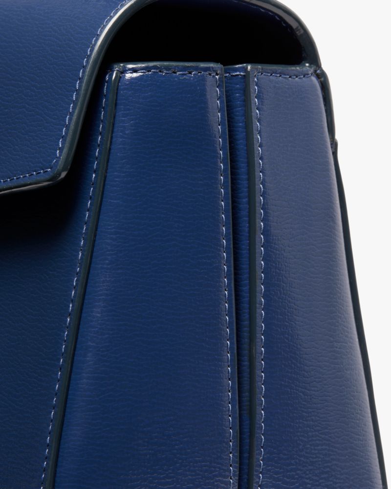 Kate Spade,Katy Shiny Small Top-handle Bag,Leather,Crossbody,Logo,Day Party,Navy