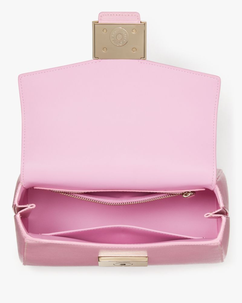 Kate Spade,Katy Shiny Small Top-handle Bag,Leather,Crossbody,Logo,Day Party,Pink