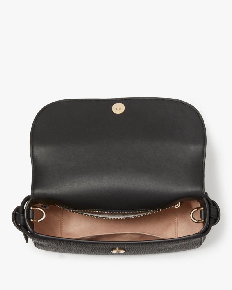 Kate Spade,Knott Top-handle Crossbody,Leather,Crossbody,Metal,Logo,Day Party,Black