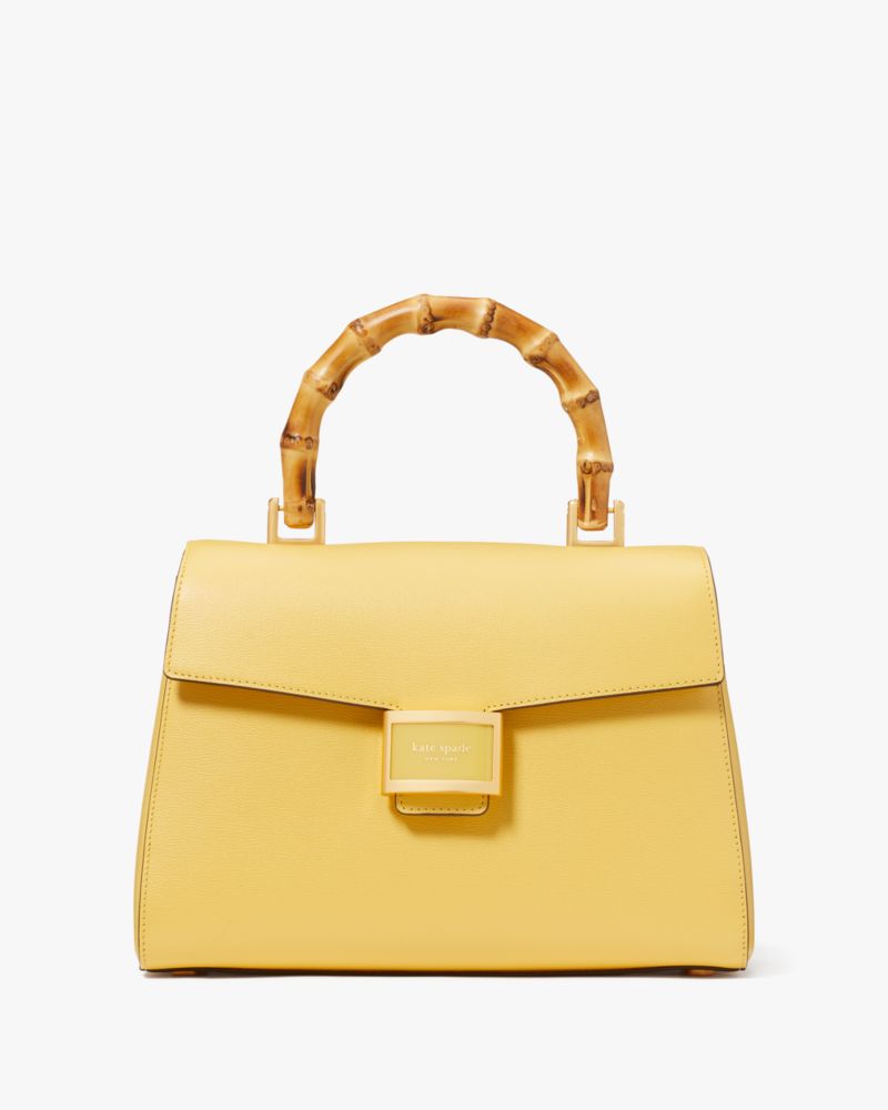 Summer Daffodil Katy Textured Leather Bamboo Medium Top handle Bag