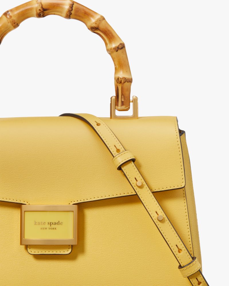 Katy Textured Leather Bamboo Medium Top Handle Bag | Kate Spade 