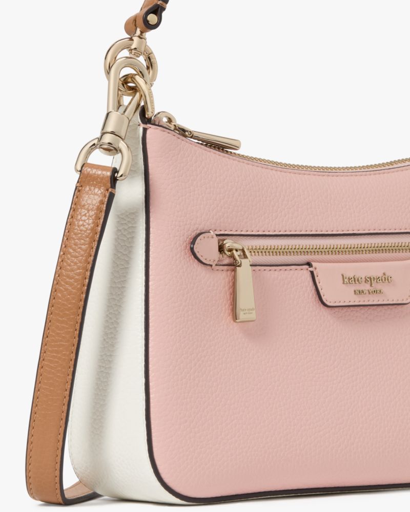 Kate Spade,Hudson Colorblocked Convertible Crossbody,Leather,Crossbody,Logo,Word Embellishment,Shoulder Guard,Day Party,Pink