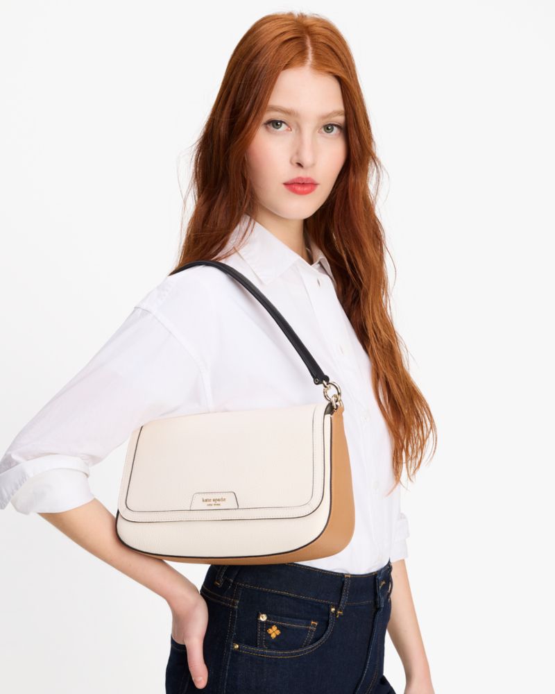 Hudson Colorblocked Flap Shoulder Bag