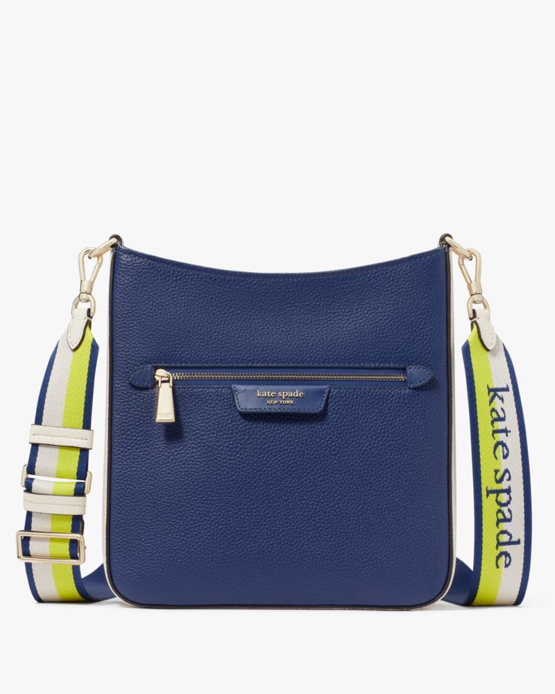 Kate Spade,Hudson Colorblocked Pebbled Leather Large Messenger Crossbody,Outerspace Multi