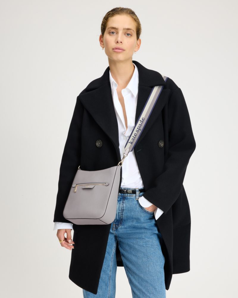 Kate Spade,Hudson Pebbled Leather Large Messenger Crossbody,