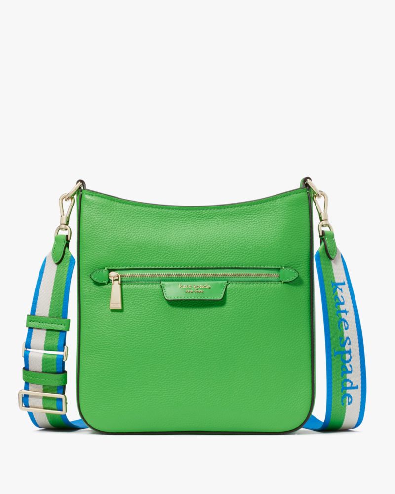 Kate Spade,Hudson Pebbled Leather Large Messenger Crossbody,