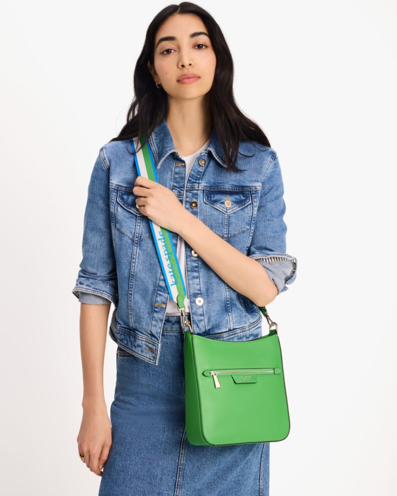 Kate Spade,Hudson Pebbled Leather Large Messenger Crossbody,