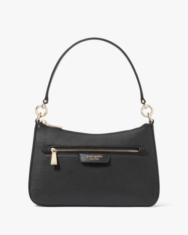 Kate Spade,Hudson Convertible Crossbody,Leather,Shoulder Bag,Metal,Logo,Shoulder Guard,Casual,Black