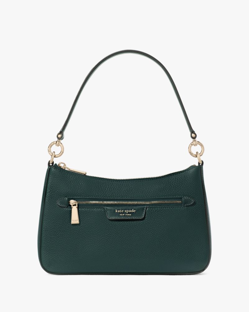 Kate Spade,Hudson Convertible Crossbody,Leather,Shoulder Bag,Logo,Metal,Shoulder Guard,Casual,Emerald