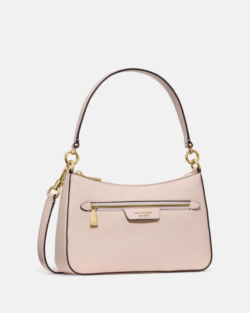 Kate Spade,Hudson Convertible Crossbody Bag,Leather,Shoulder Bag,Metal,Logo,Shoulder Guard,Gold Plated,Casual,Pink