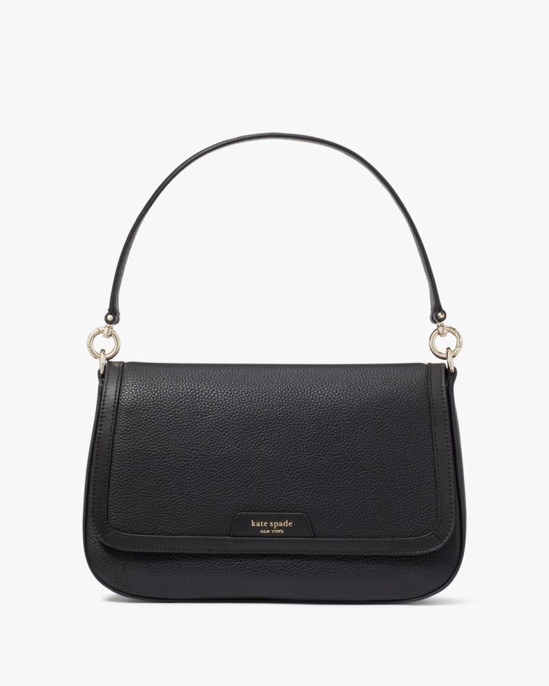 Kate Spade Hudson Schultertasche aus genarbtem Leder mit Umschlag