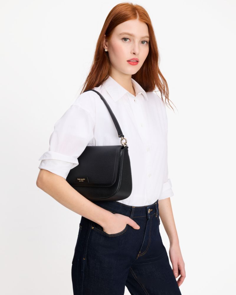 Kate Spade,Hudson Convertible Flap Shoulder Bag,Black