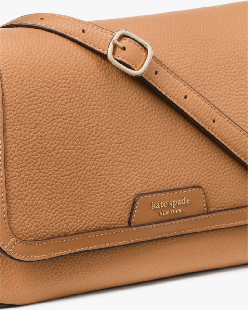 Kate Spade,Hudson Convertible Shoulder Bag,Leather,Shoulder Bag,Logo,Metal,Shoulder Guard,Casual,Brown