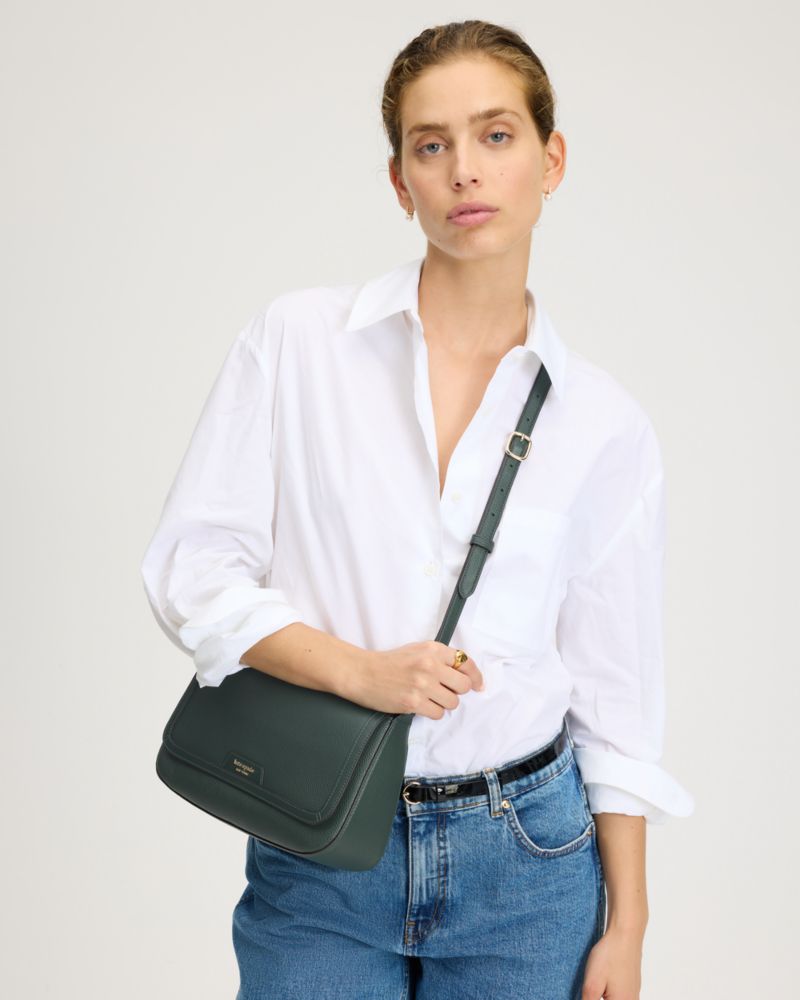 Kate Spade,Hudson Convertible Flap Shoulder Bag,Emerald