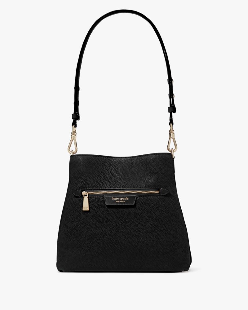 Kate Spade,Hudson Pebbled Leather Shoulder Bag,Black