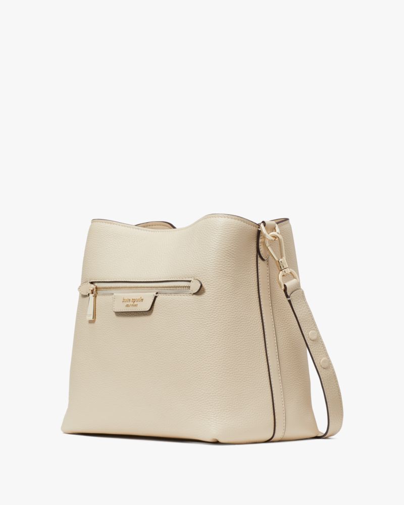 Kate Spade,Hudson Pebbled Leather Shoulder Bag,Beige