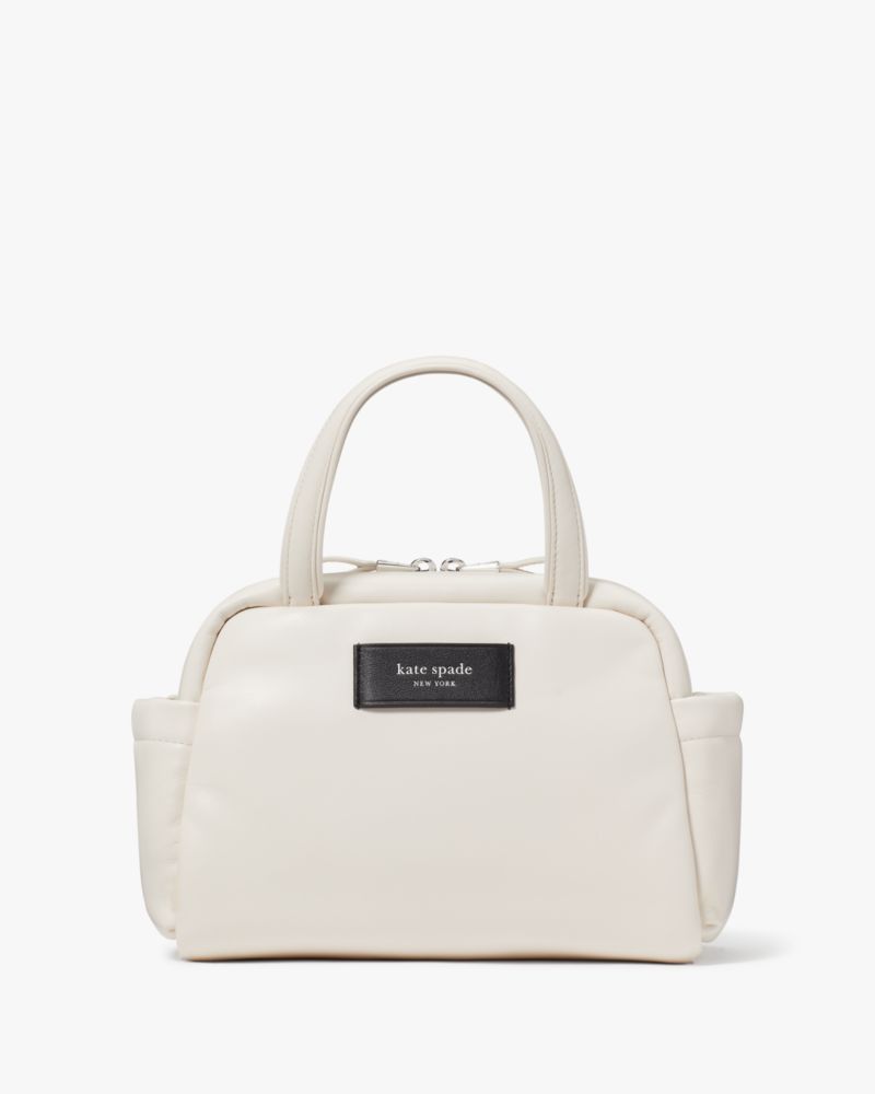 Kate Spade,パフド レザー サッチェル,ハンドバッグ,パーチメント