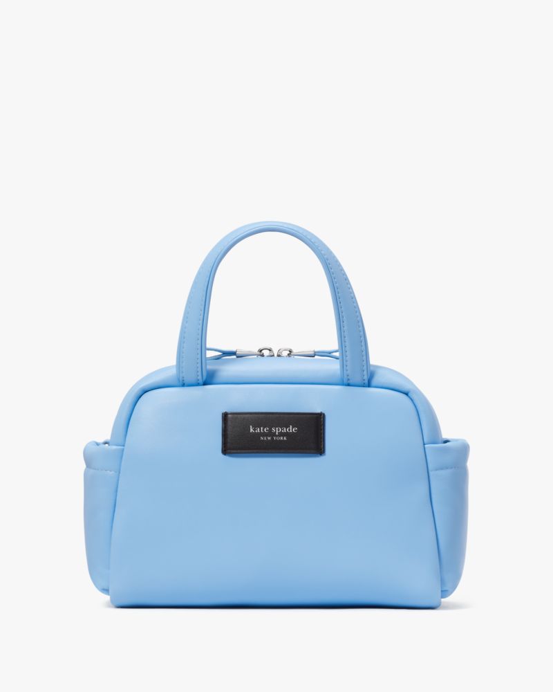 Kate Spade,パフド レザー サッチェル,ハンドバッグ,アストラルブルー